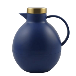 Alba Jug 1L Blue With Gold Round Lid
