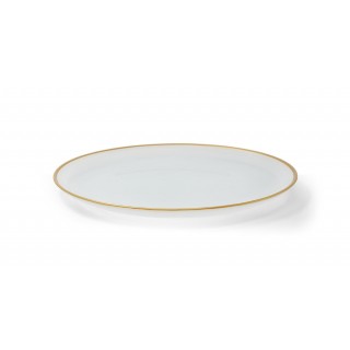 Alabaster Dinner Plate With Gold Rim 28 cm