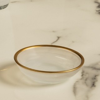 Alabaster Recellik With Gold Rim 9.4 cm