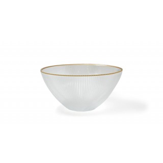 Abby Serving Bowl Clear Ribbed 30 cm
