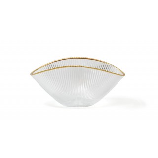 Abby Serving Bowl Clear Ribbed 27 cm