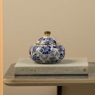 Midori Lidded Jar Blue 14.5 cm