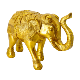 Carol Sculpture Elephant Gold 34 cm