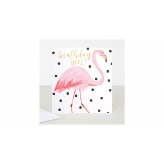 Birthday Girl Flamingo Card