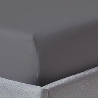 250 Thread Count Cotton Fitted Sheet Silver 120 x 200 Cm