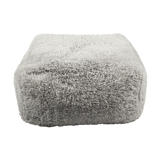 Polar Faux Fur Square.Pouf  Grey 75 Cm