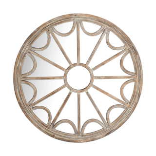 Round Wooden Wall Mirror with MDF Frame