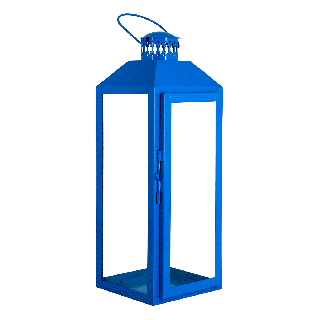 Dana Iron Lantern Light Blue 35 Cm