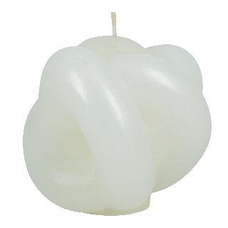 Knotted Candle White 8 Cm