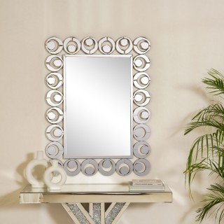 Crescent Wall Mirror Silver 76 x 122 Cm
