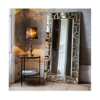 Geometric Floor Mirror Gold 80 x 157 Cm