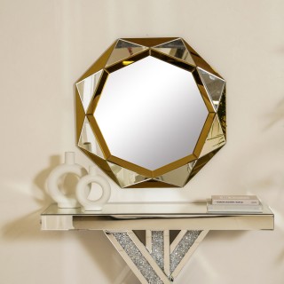 Poly Wall Mirror Gold 90 x 90 Cm