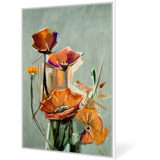 Poppies Framed Prints Orange 80 x 120 Cm