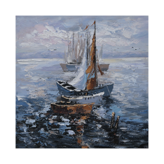 Boat Handmade Painting 60 x 60 Cm
