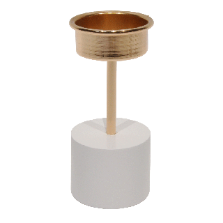 Wood Tealight Holder White 5Cm