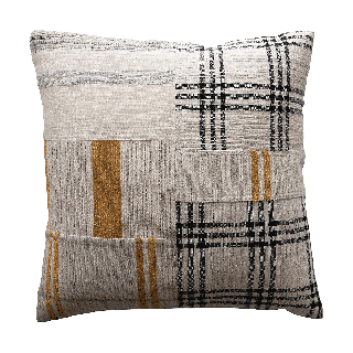 Woven Cotton and Wool Patchwork Pillow 7 cm