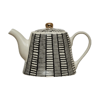 Stoneware Teapot Pattern and Gold Electroplating