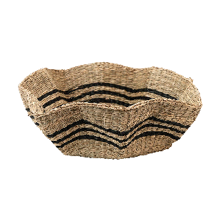Hand-Woven Scalloped Seagrass Basket