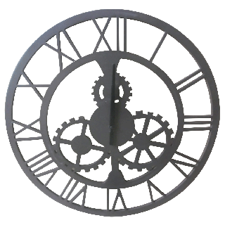 Wheels Clock Brown 50Cm