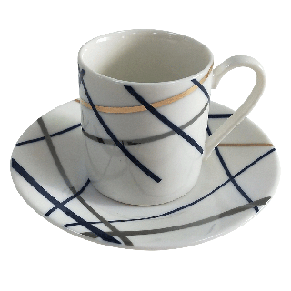 Lines Turkish Coffee Cup Blue
