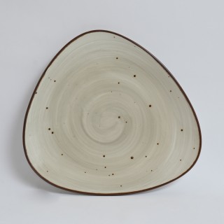 Asym Porcelain Serving Plate Grey 26.6 cm