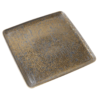 Stone Porcelain Square Plate Gold