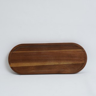 Oblong Wood Tray Brown 30x12 cm