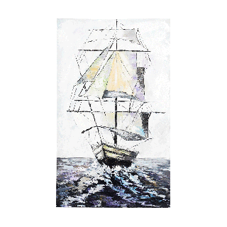 Boat Oil Canvas 60 x 100 Cm