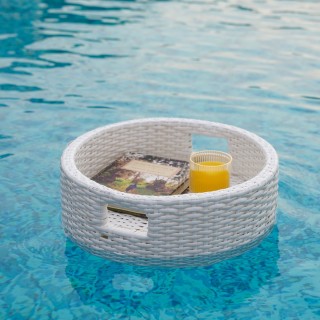 Fano White Round Small Floating Pool Tray