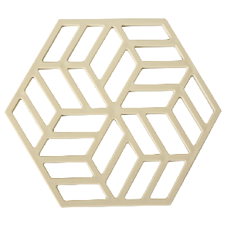 Geometric Hexagon Trivet White
