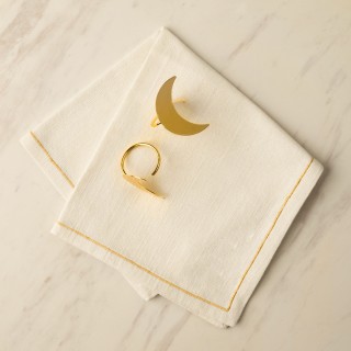 Crescent Napkin Rings Gold Set 6Pcs
