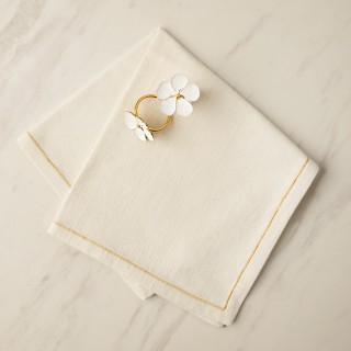 Taft Floral Napkin Rings Gold Set 6Pcs