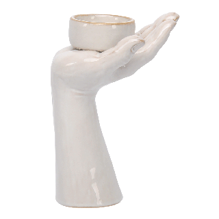 Hand Tealight Holder White