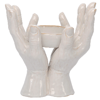 Hand Tealight Holder White