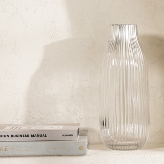 Bloom Glass Vase Silver 14X14X33 Cm