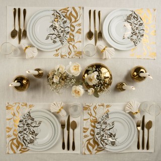 Fay Dinner Set Gold & Silver 18Pcs