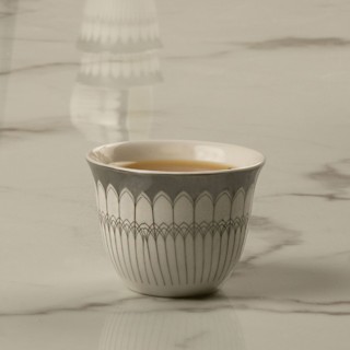 Architectural Gahwa Cup Set Grey & Silver 6Pcs