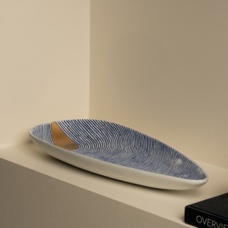 Spiral Decorative Plate Blue 51x5x21 cm