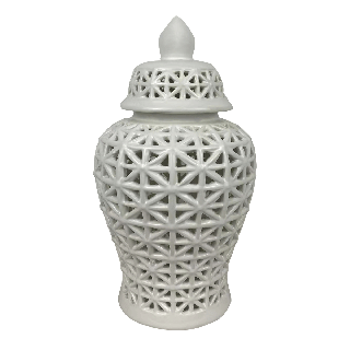 Dana Porcelain Lidded Jar White 17x17x26 cm