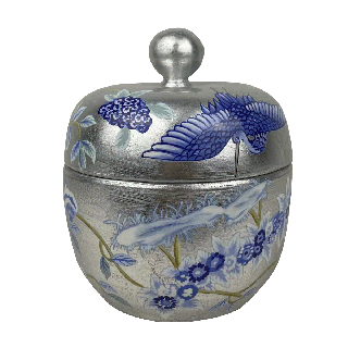 Jasmine Porcelain Lidded Jar Silver 16x16x15.5 cm