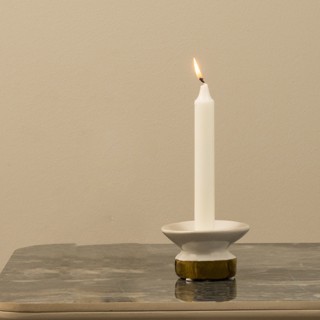 Duo Candle Holder White 10.5x6 cm
