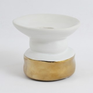 Duo Candle Holder White 10.5x8.5 cm