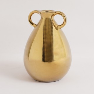 Elle Ceramic Vase Gold 13x18.5 cm