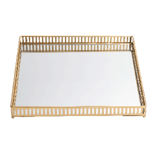 Terass Glass Tray Gold 35x35x4 cm