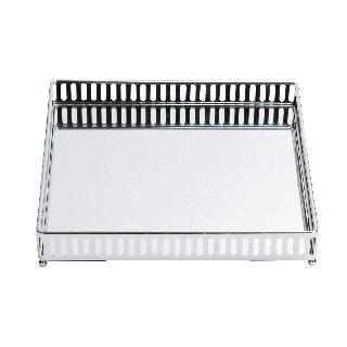Terass Glass Tray Silver 25x25x4 cm