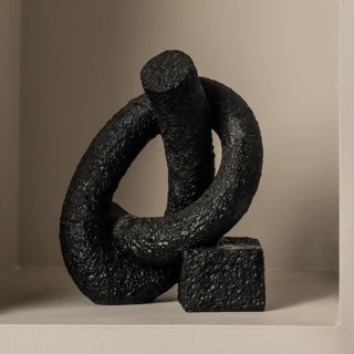 Knot Resin Decoration Black 15x13.5x18.5 cm