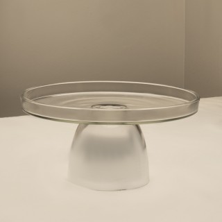 Gradient Cake Stand Silver 26x26x12.5 cm