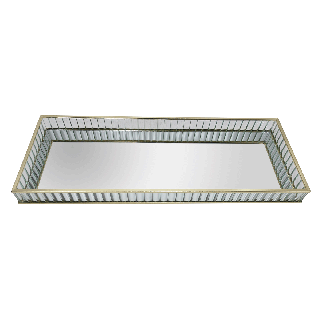Swirl Glass Tray Gold 40x15x3 cm
