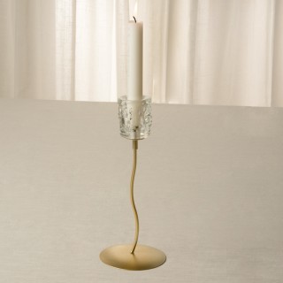 Sim Candle Holder Gold 10.5x10.5x25.5 cm