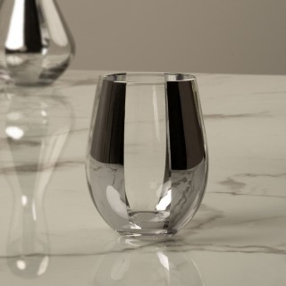 Band Water Glass Set Silver 6Pcs